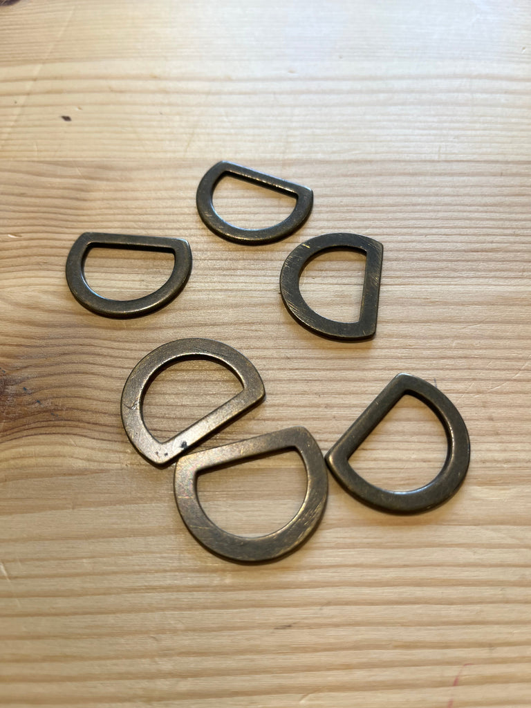 Unbranded Metal Hardware D-Rings - Flat Antique Bronze 20mm