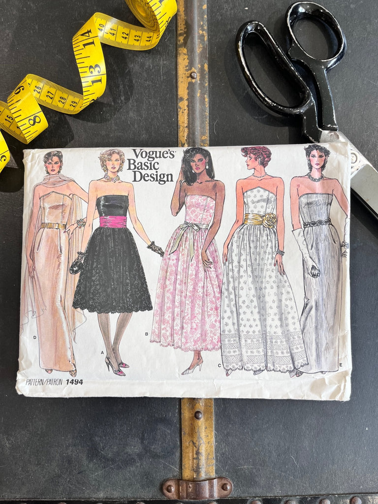 Vogue Basic Design - 1494 - Misses Evening Dress - Vintage Sewing Pattern (Size 14 Bust 36') - The Eternal Maker - UK Fabric Shop