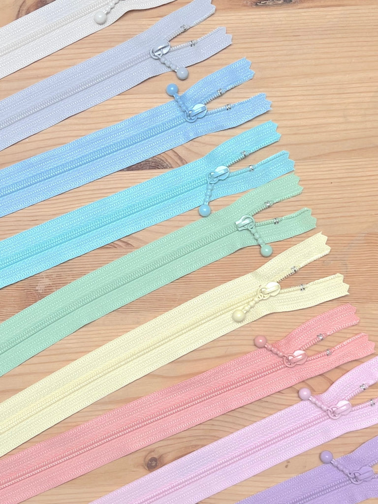 Water Drop Pull Zipper - 20cm - 8" - Single Colour - The Eternal Maker - UK Fabric Shop