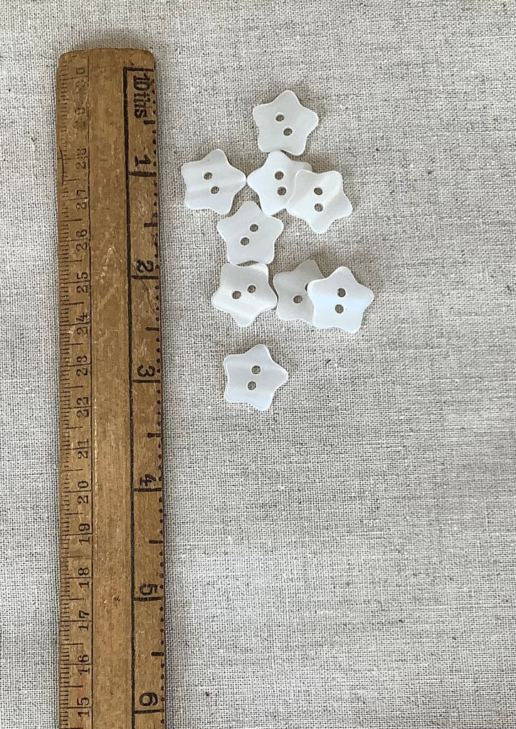 White Pearlised Star Button - 15mm - The Eternal Maker - UK Fabric Shop