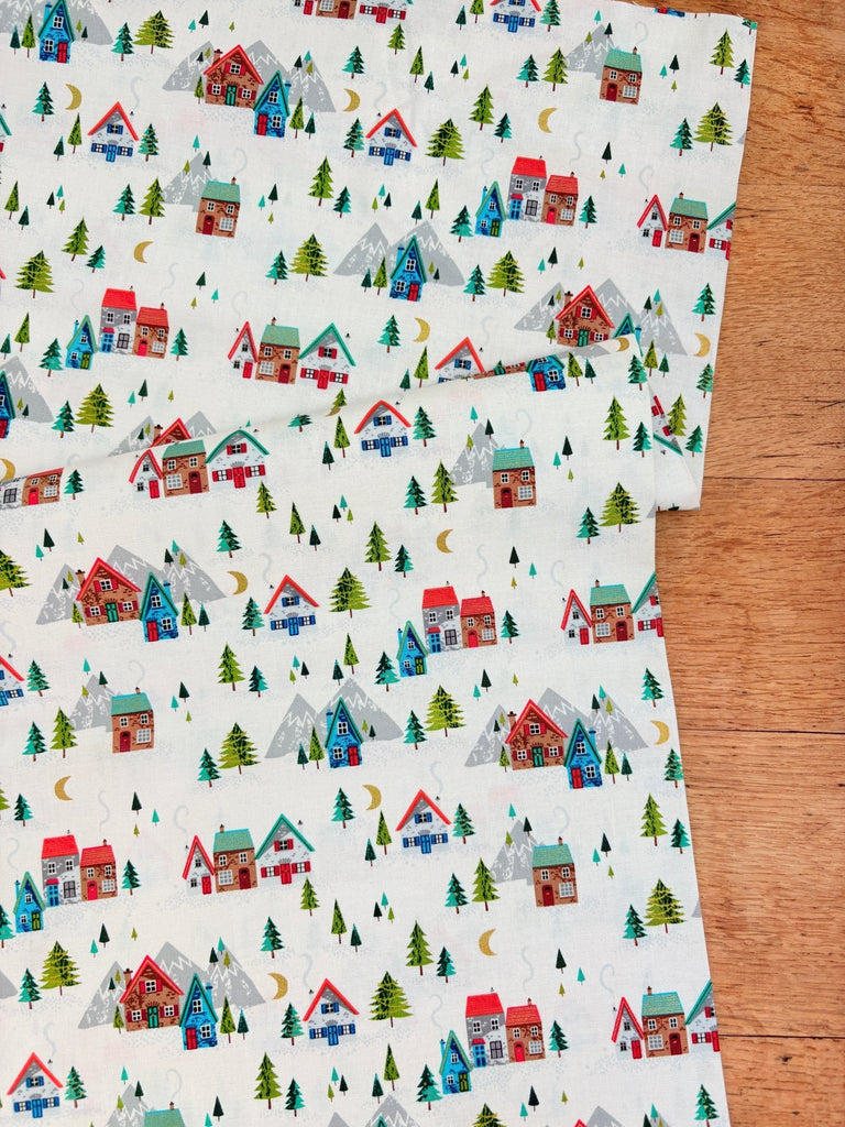 White Scenic - Santa Express - Christmas Fabric - The Eternal Maker - UK Fabric Shop