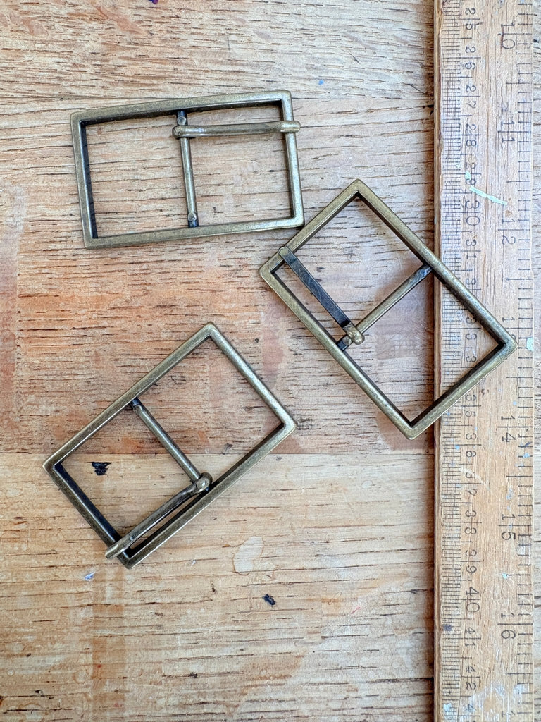 Wide Buckle - 30mm - Antique Brass - The Eternal Maker - UK Fabric Shop
