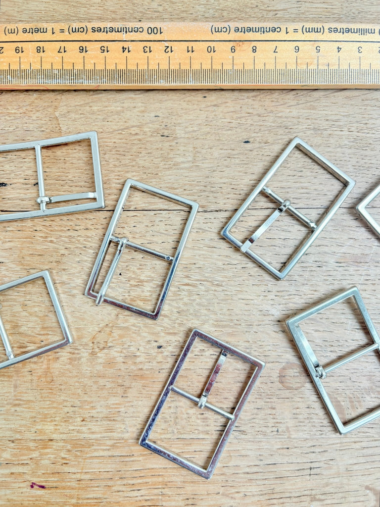 Wide Buckle - 30mm - Shiny Silver - The Eternal Maker - UK Fabric Shop