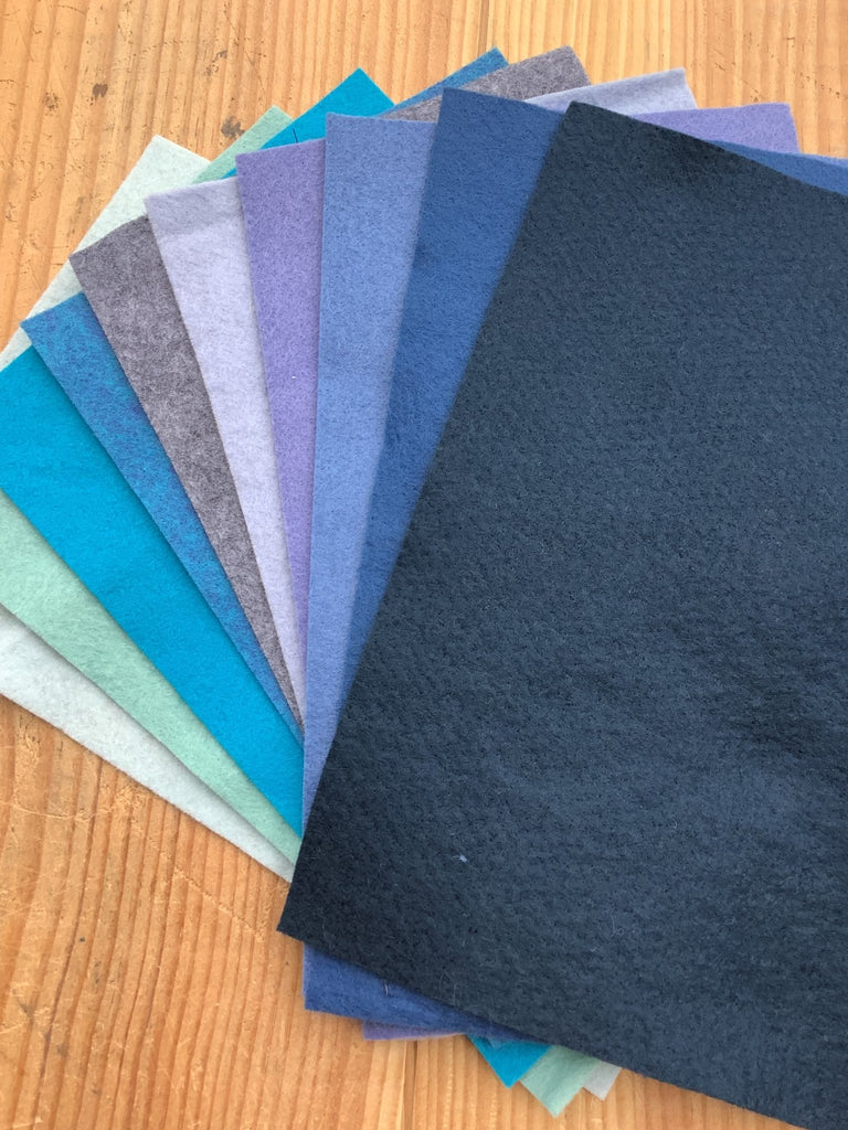 Woolfelt 10 Piece Bundle - All the Blues - The Eternal Maker - UK Fabric Shop