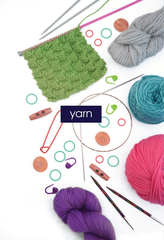 wool and knitting needles at the eternal maker