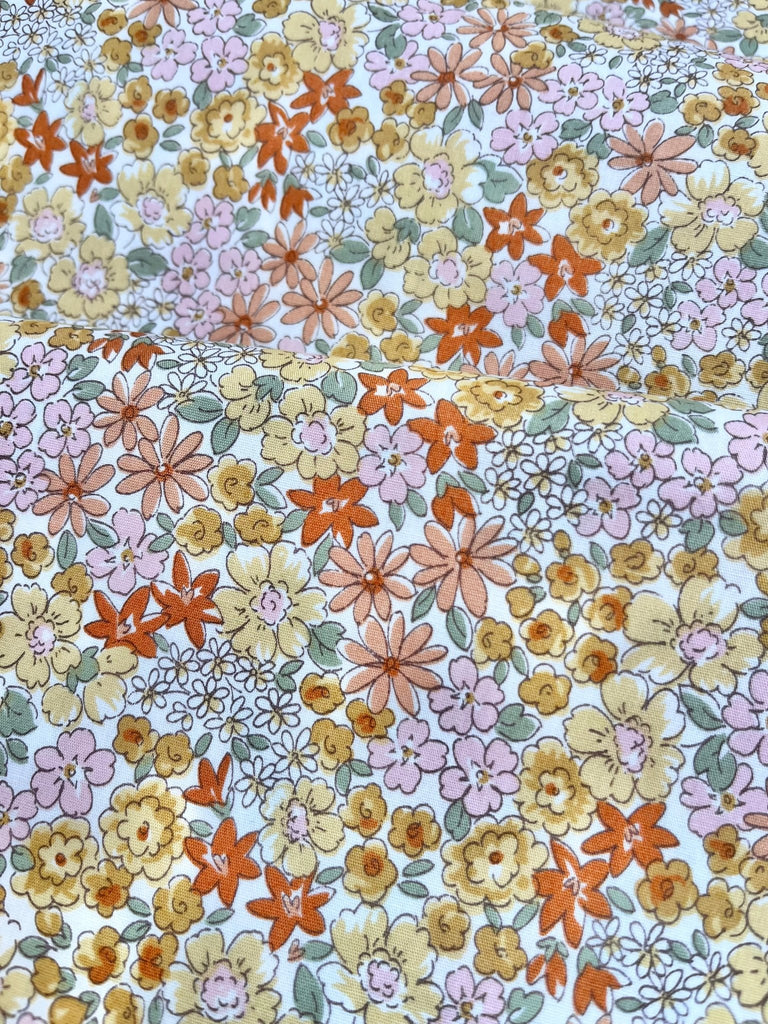 Yellow Rust Floral - Sevenberry Quilt Cotton- The Eternal Maker - UK Fabric Shop
