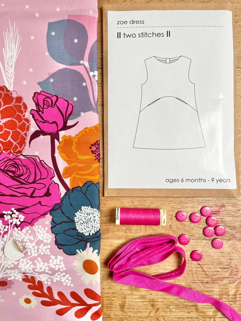 Zoe Dress Kit - Ruby Star Rose - The Eternal Maker - UK Fabric Shop