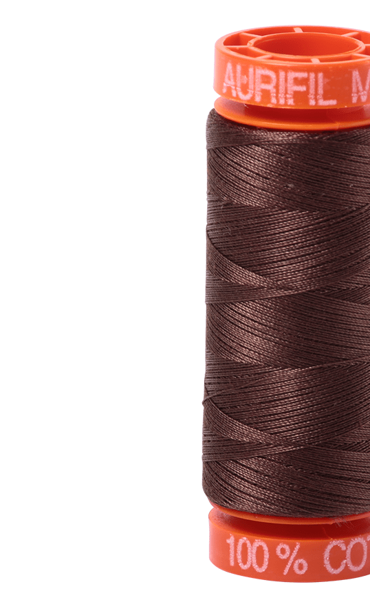 1285 - Aurifil Cotton Quilting Thread - 50wt - 200m - medium bark - The Eternal Maker - UK Fabric Shop
