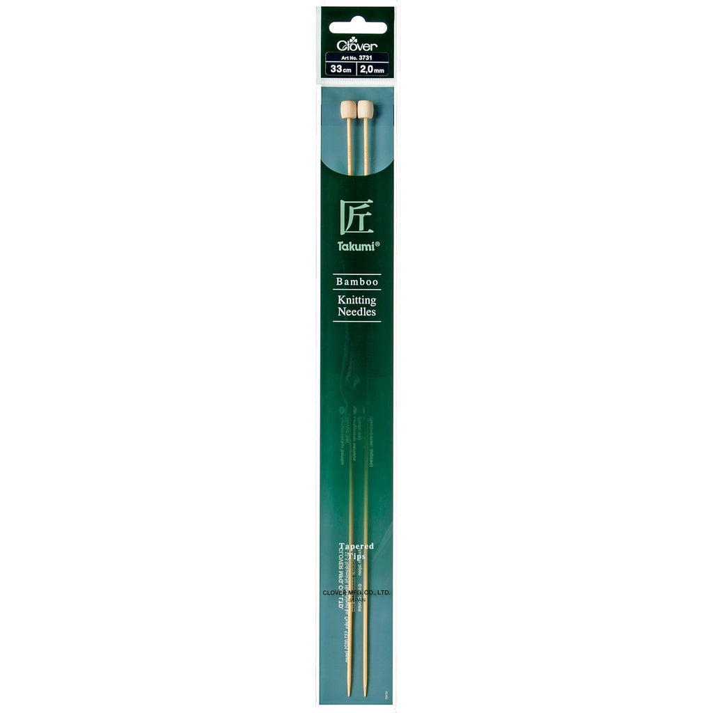 2.00mm 33cm - Clover Bamboo Single Pointed Knitting Needles - The Eternal Maker - UK Fabric Shop