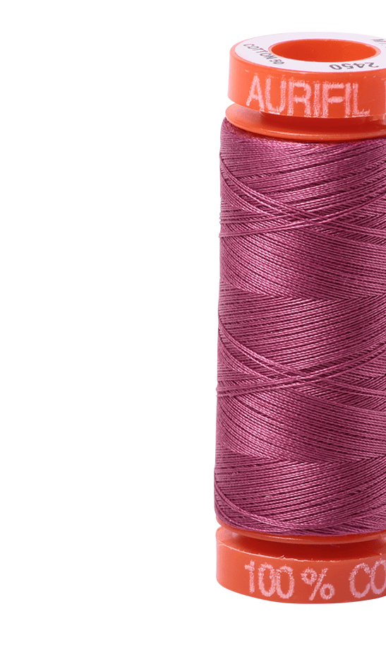 2450 - Aurifil Cotton Quilting Thread - 50wt - 200m - rose - The Eternal Maker - UK Fabric Shop