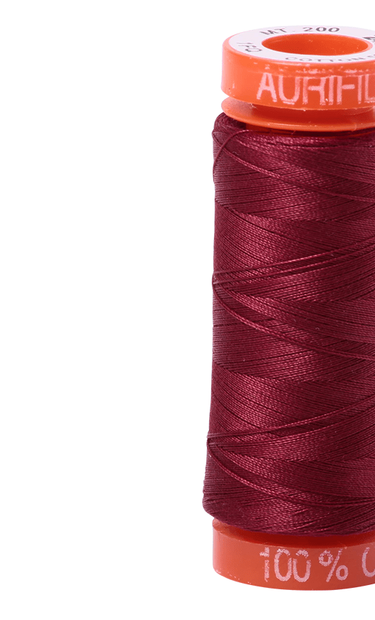 2460 - Aurifil Cotton Quilting Thread - 50wt - 200m - dark Carmine red - The Eternal Maker - UK Fabric Shop
