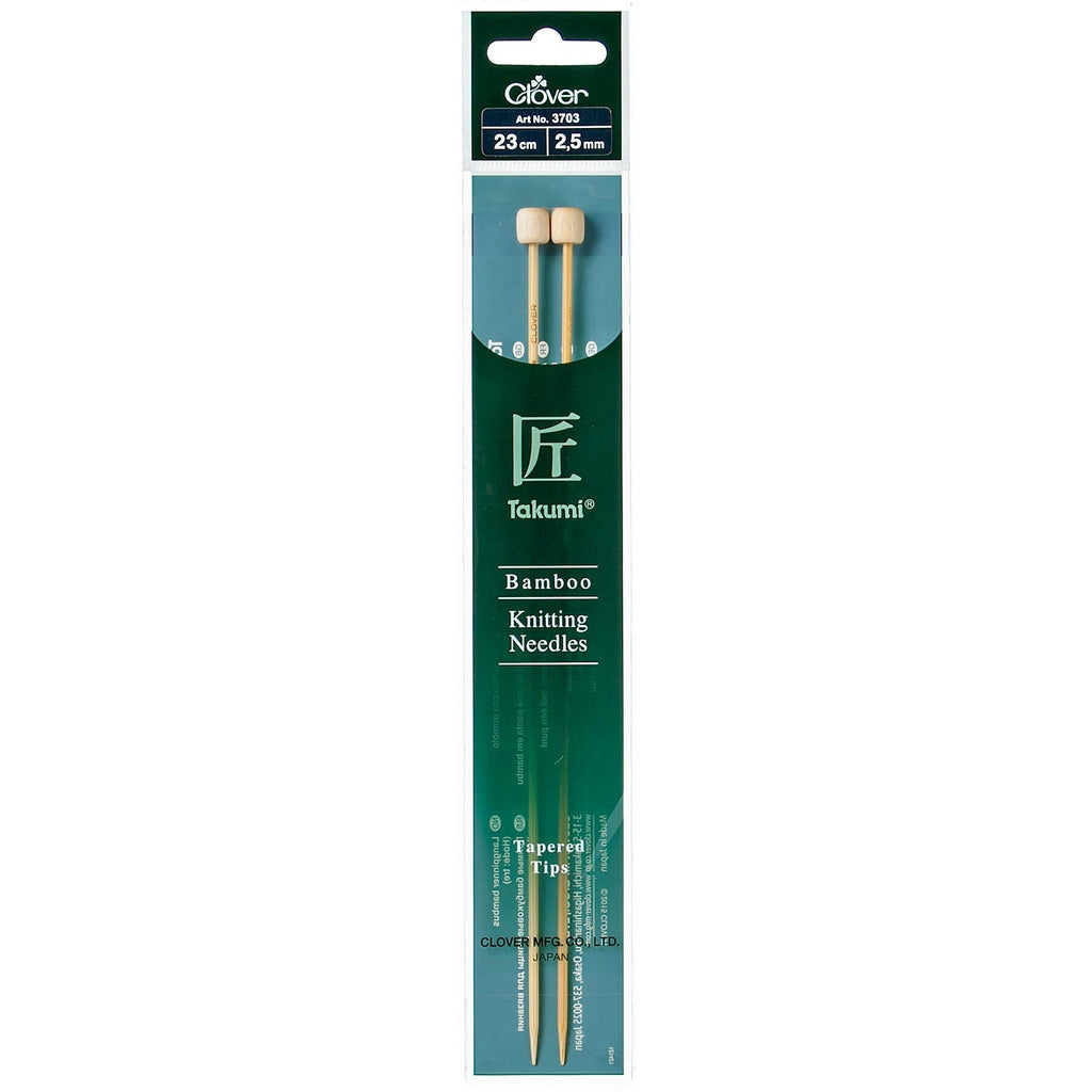 2.50mm 23cm - Clover Bamboo Single Pointed Knitting Needles - The Eternal Maker - UK Fabric Shop