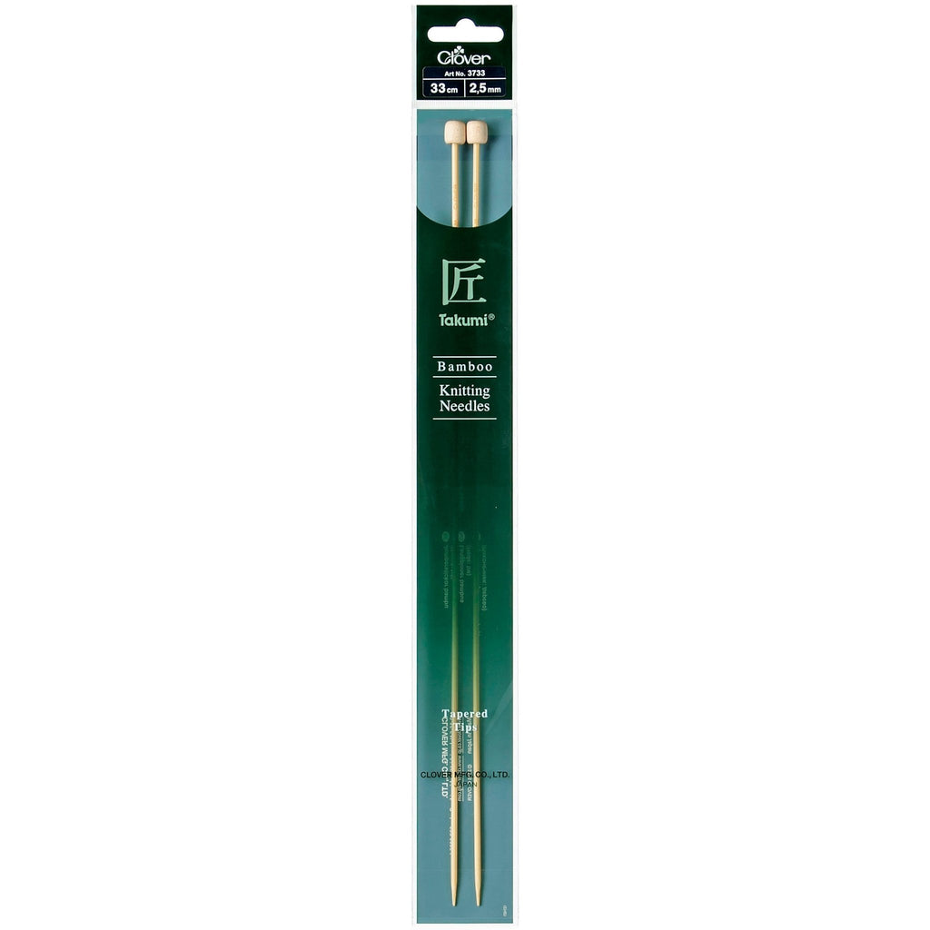 2.50mm 33cm - Clover Bamboo Single Pointed Knitting Needles - The Eternal Maker - UK Fabric Shop