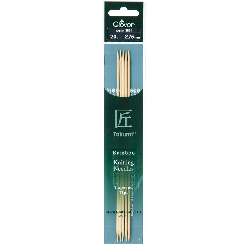 2.75mm 20cm - Clover Bamboo Double Pointed Needles - set of five - The Eternal Maker - UK Fabric Shop