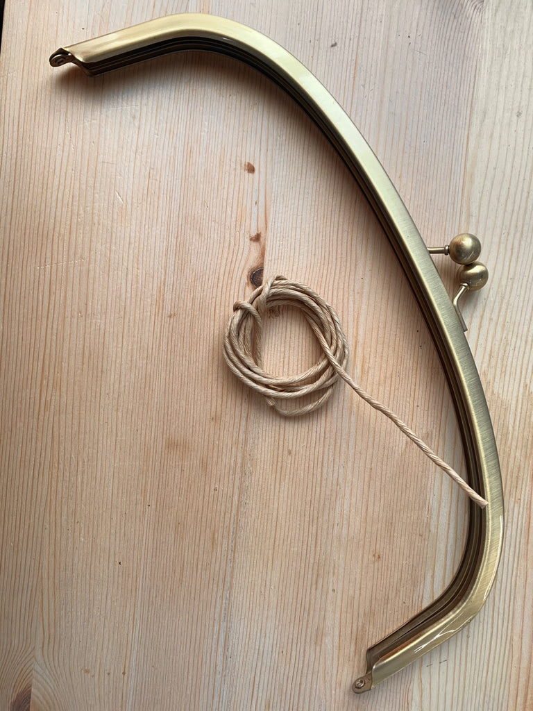 29cm Curved Purse Frame - Brushed Gold - The Eternal Maker - UK Fabric Shop