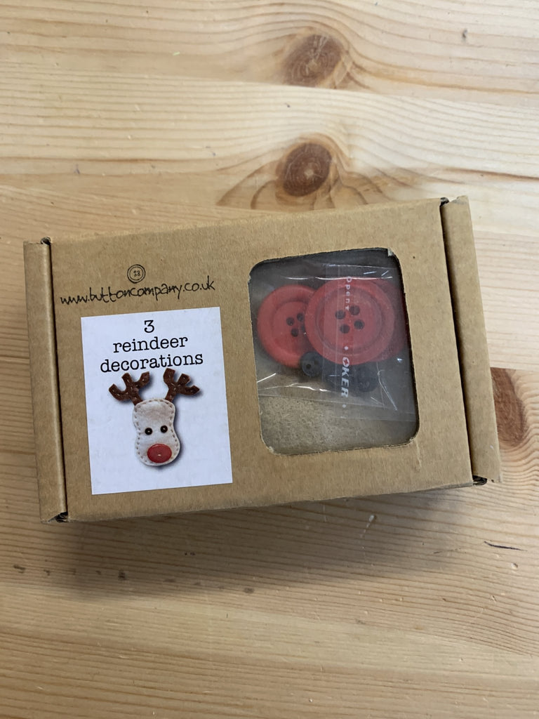 3 Felt Reindeer Christmas Tree Decoration - The Eternal Maker - UK Fabric Shop