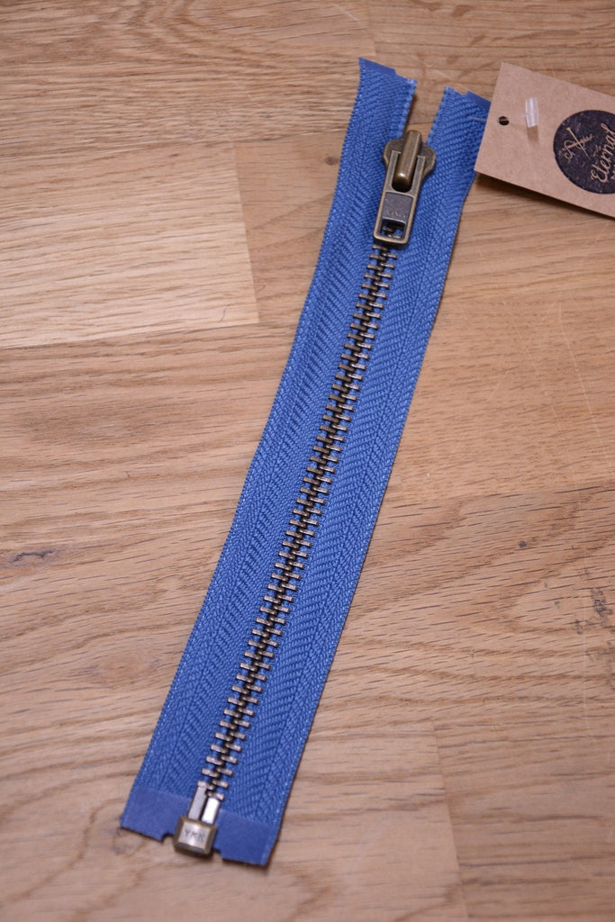 30cm Chunky Metal Open - Ending Zipper YKK - Blue - The Eternal Maker - UK Fabric Shop