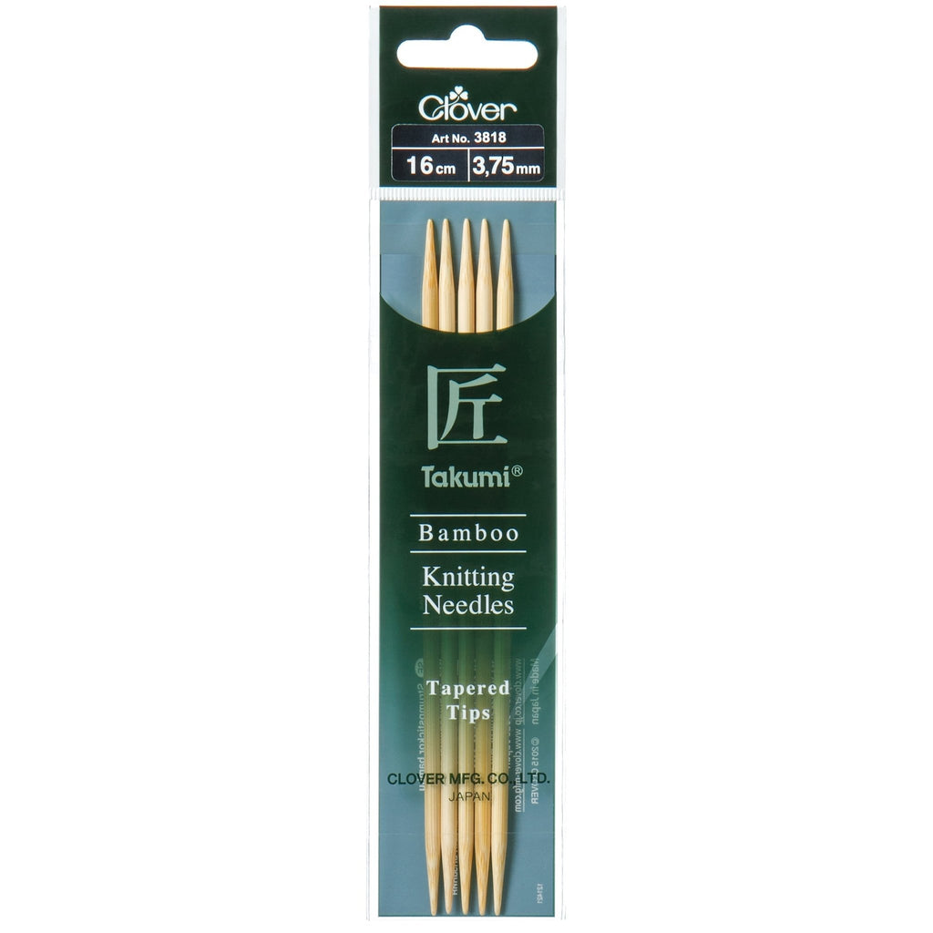 3.75mm 16cm - Clover Bamboo Double Pointed Needles - set of five - The Eternal Maker - UK Fabric Shop