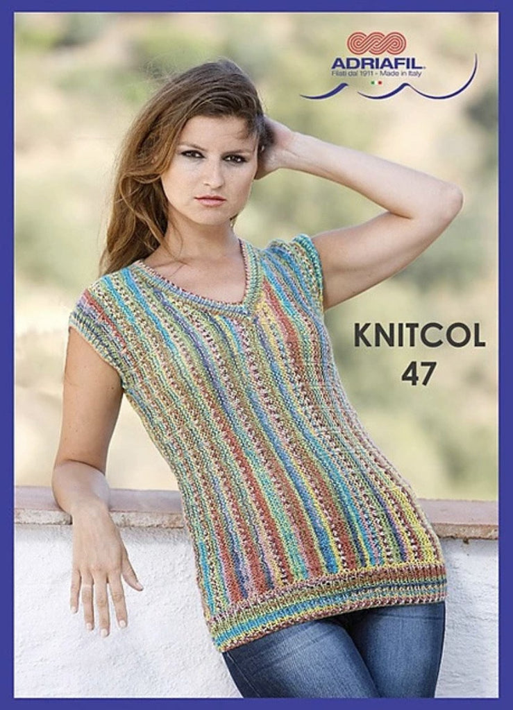 Adriafil Knitting Patterns “Gaugin” Gilet Knitting Pattern - Knitcol Yarn - Adriafil