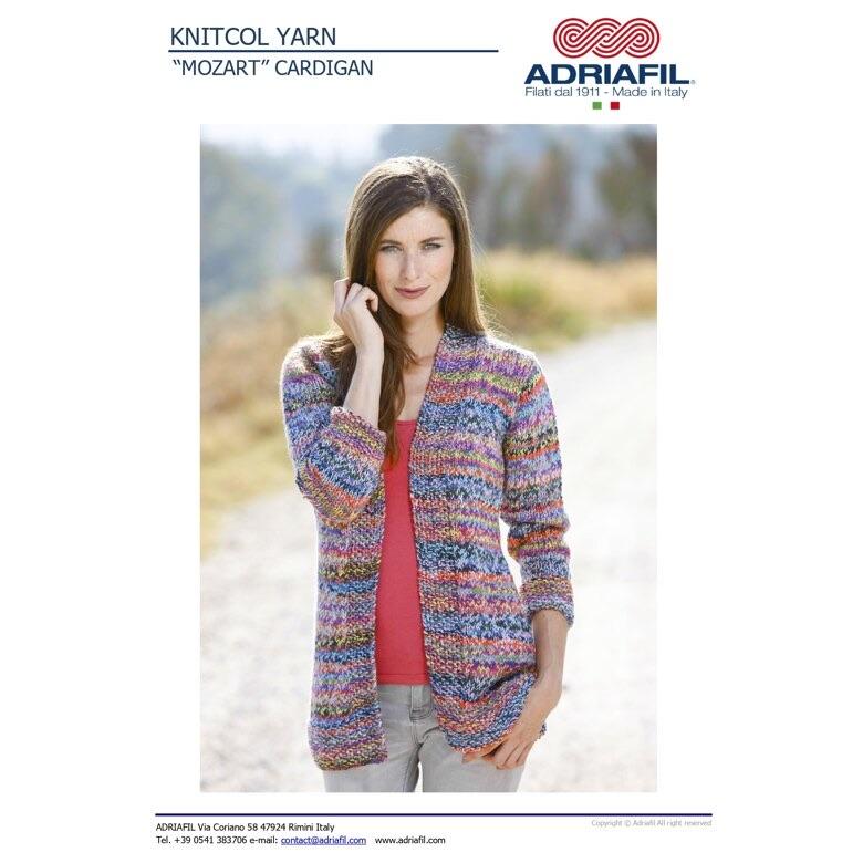 Adriafil Knitting Patterns “Mozart” Knitting Adult  Pattern - Knitcol Yarn - Adriafil