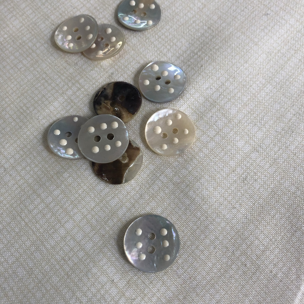 Agoya Shell Button Lacquer Spots - 15mm - The Eternal Maker - UK Fabric Shop