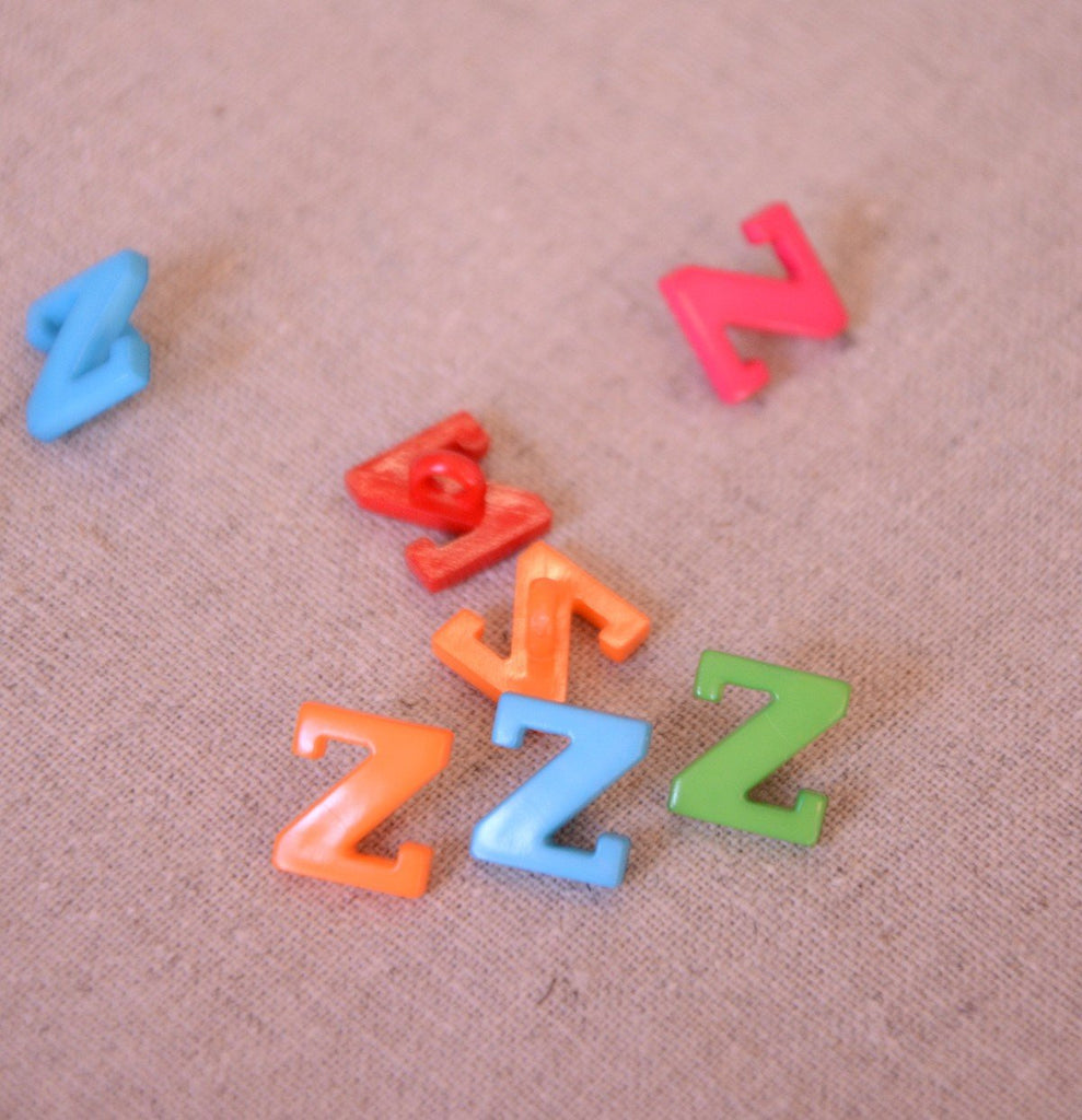 Alphabet Shank Button - Letter Z - 11mm - The Eternal Maker - UK Fabric Shop