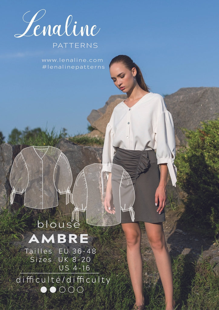 Ambre Blouse - Lenaline Patterns - Digital Sewing Patterns - The Eternal Maker - UK Fabric Shop