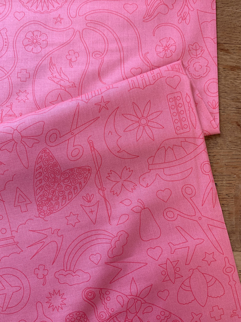 Andover Fabric Embroidery in Taffy - Sun Print Luminance - Alison Glass
