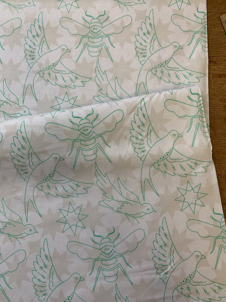Andover Fabric Flourish in Jade - Sun Print Luminance - Alison Glass