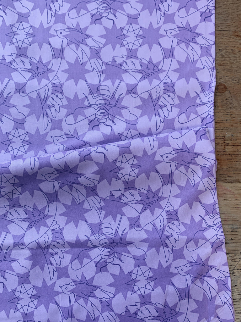Andover Fabric Flourish in Lavender - Sun Print Luminance - Alison Glass