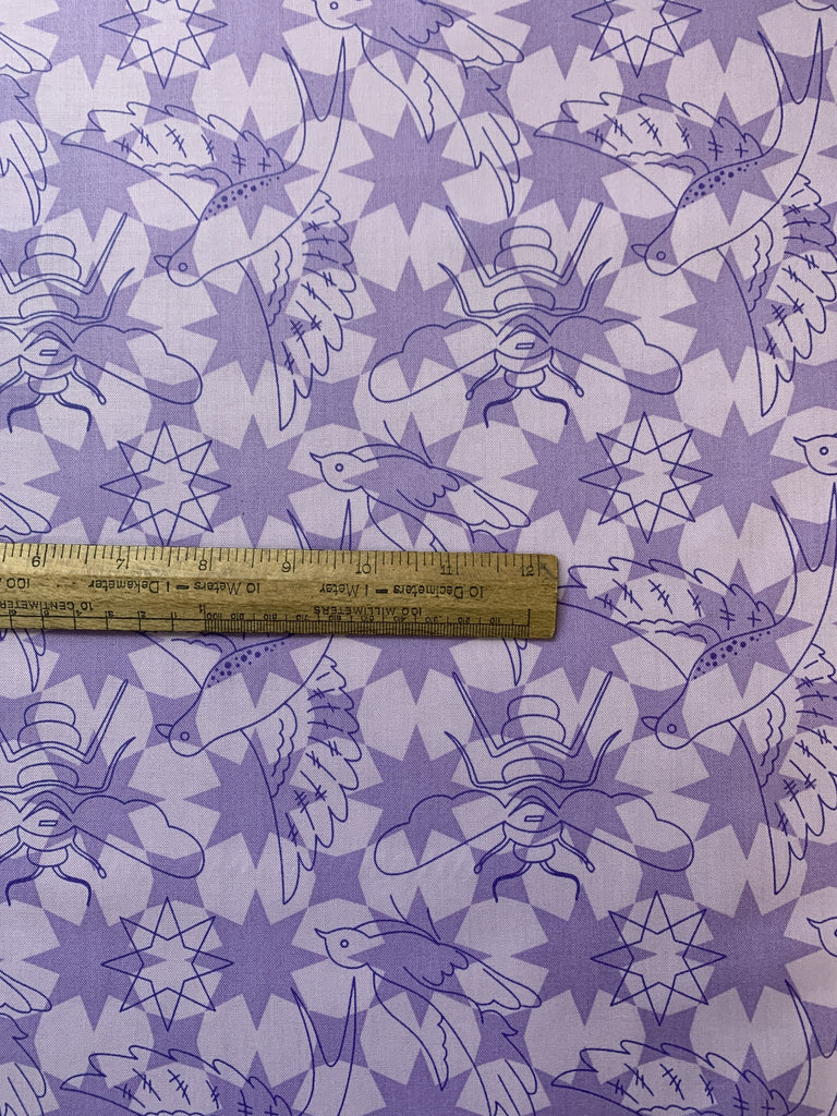 Andover Fabric Flourish in Lavender - Sun Print Luminance - Alison Glass
