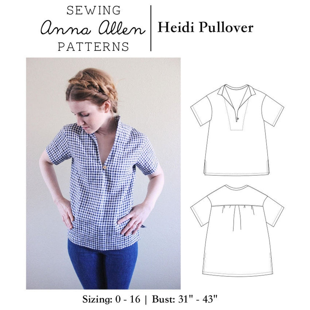 Anna Allen Clothing Dress Patterns Heidi Pullover Top - Anna Allen Clothing - Digital Download Pattern