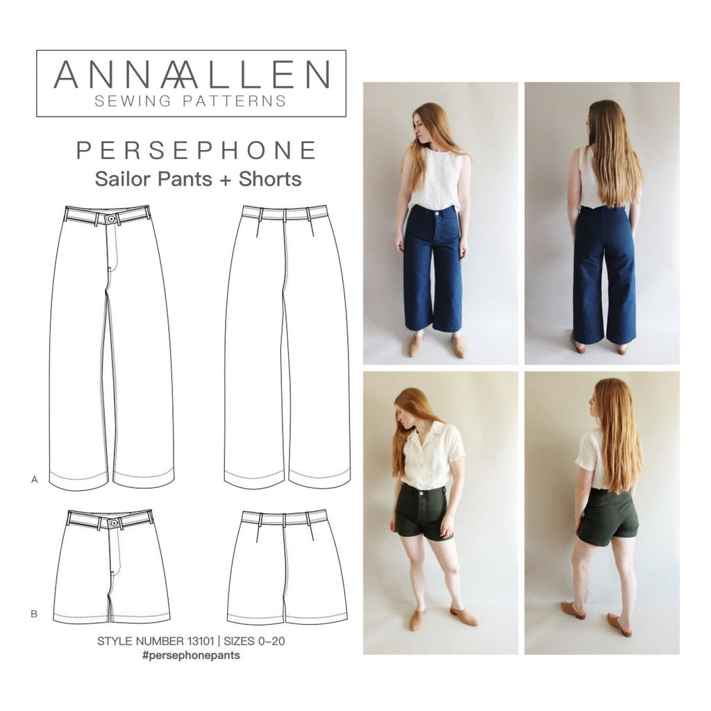 Anna Allen Clothing Dress Patterns Persephone Sailor Pants and Shorts - Anna Allen Clothing - Digital Download Pattern