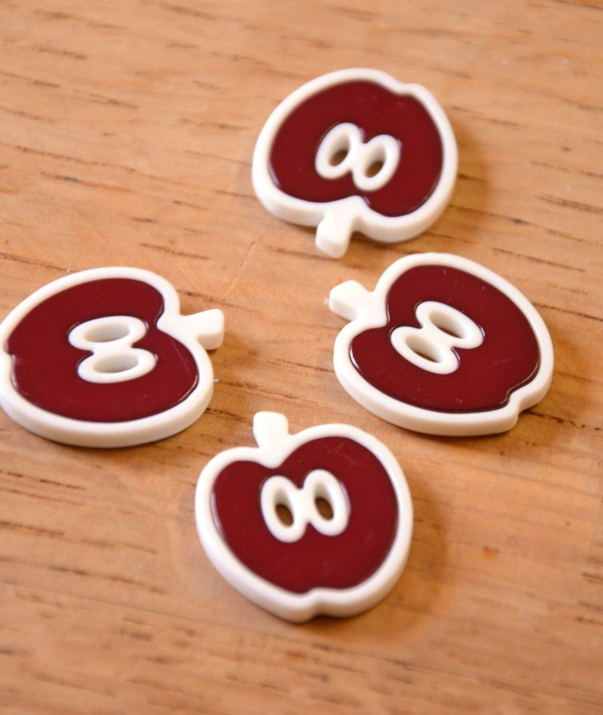 Apple Cross Section Button - 26mm - Dark Red - The Eternal Maker - UK Fabric Shop
