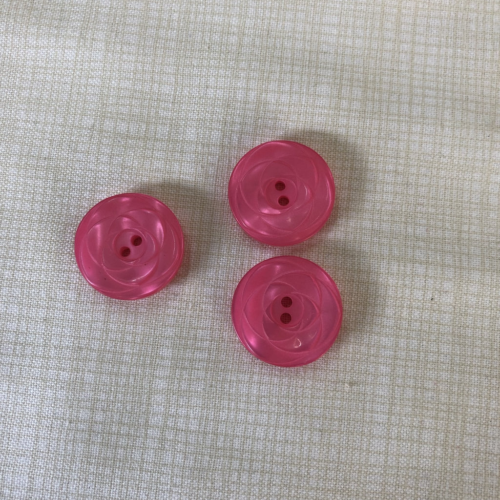 Art Deco Pearly Button - 18mm - Hot Pink - The Eternal Maker - UK Fabric Shop