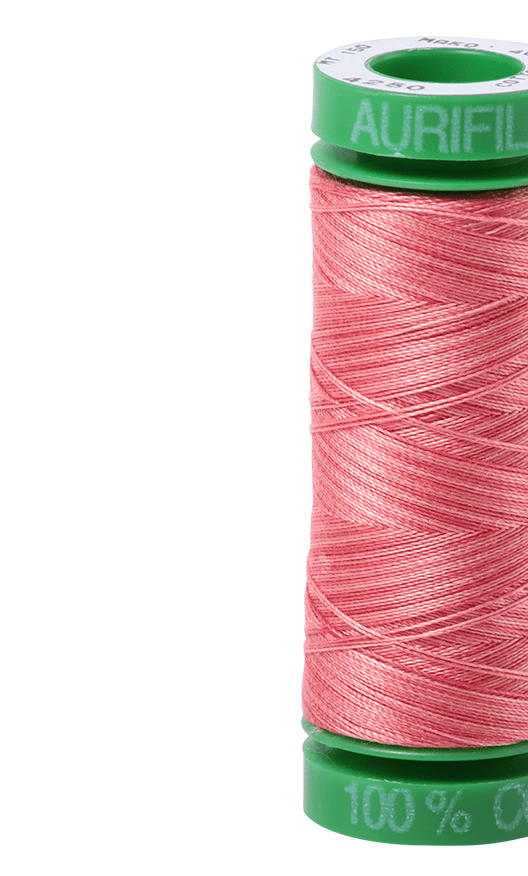 Aurifil Cotton Quilting Thread - Variegated - 40wt - 4250 Flamingo - 150m - The Eternal Maker - UK Fabric Shop