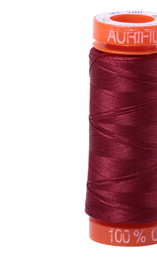Aurifil Thread 2460 - Aurifil Cotton Quilting Thread - 50wt - 200m - dark Carmine red
