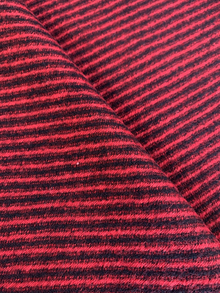 Ayeshire - Red Stripe - Wool Tweed Coating - The Eternal Maker - UK Fabric Shop