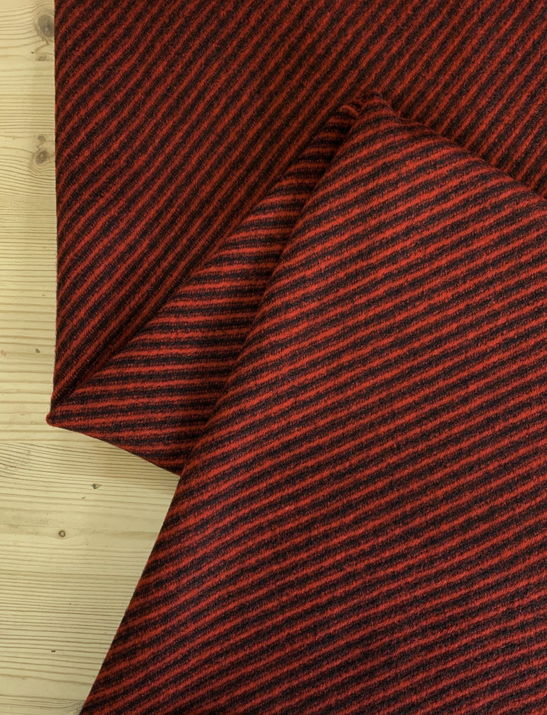 Ayeshire - Red Stripe - Wool Tweed Coating - The Eternal Maker - UK Fabric Shop