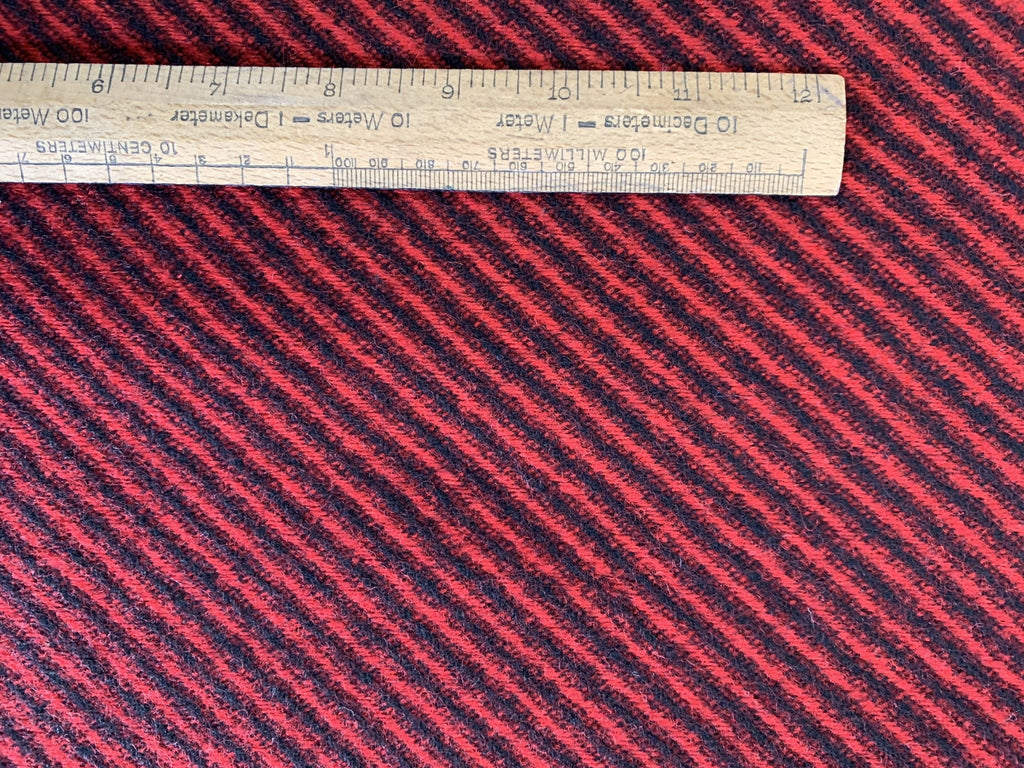 Ayeshire - Red Stripe - Wool Tweed Coating - The Eternal Maker - UK Fabric Shop