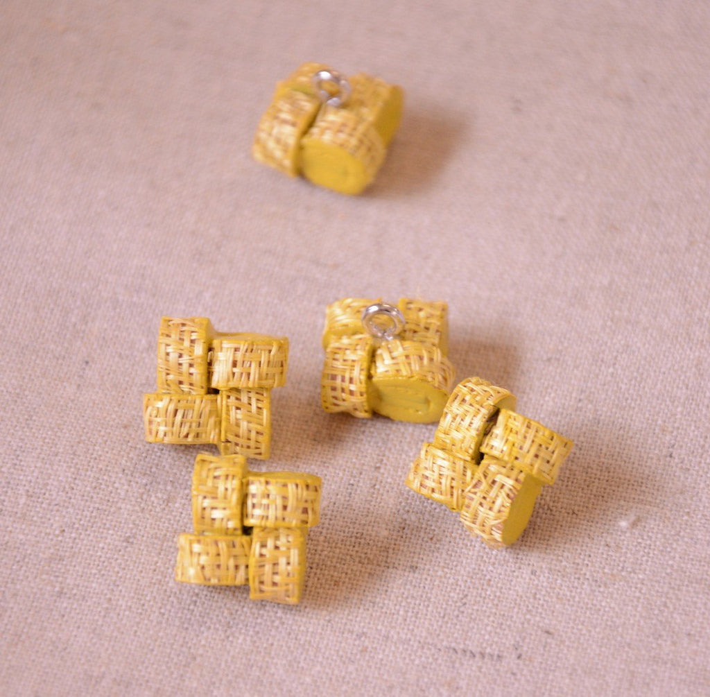 Basket Weave Shank Button - 15mm - Yellow - The Eternal Maker - UK Fabric Shop