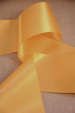 Berisfords Ribbon and Trims Double Faced Polyester Satin Ribbon - 70mm - Gold - 37