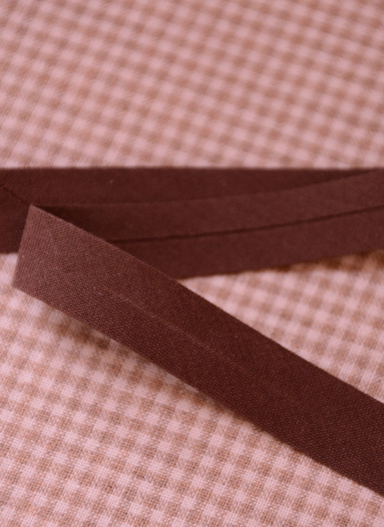 Bias Binding Solid Chocolate - 13mm - The Eternal Maker - UK Fabric Shop