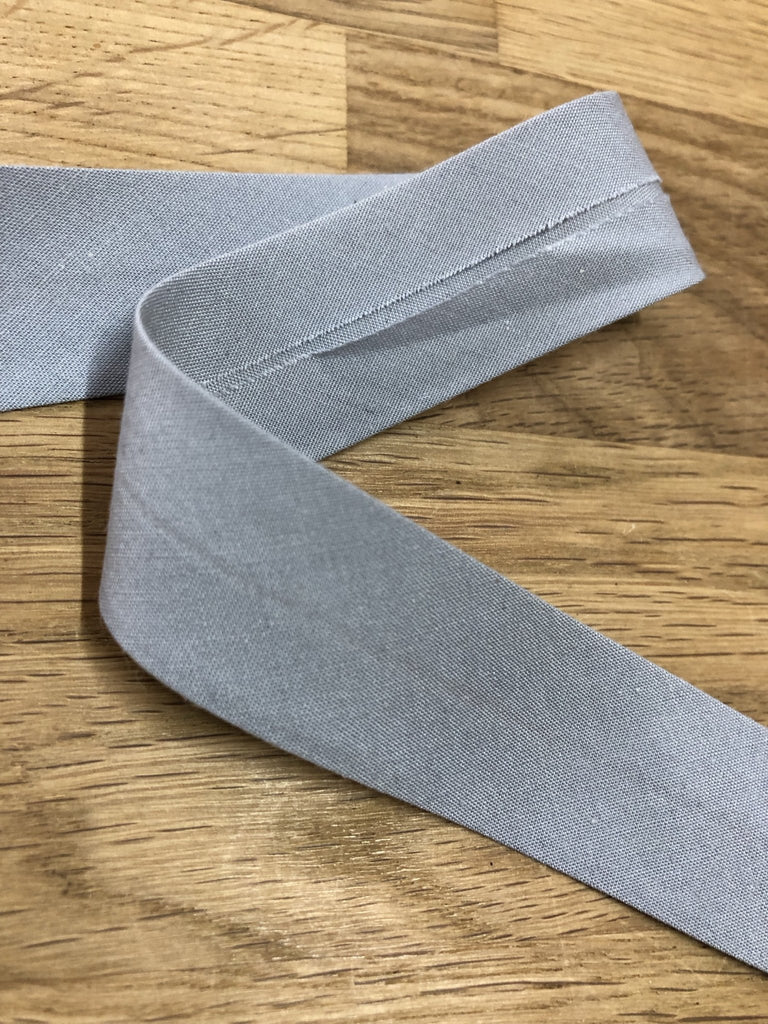Bias Binding Solid Silver - 25mm - The Eternal Maker - UK Fabric Shop