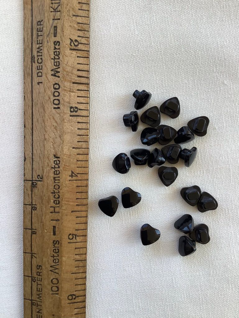 Black Heart Shank Button - 8mm - The Eternal Maker - UK Fabric Shop