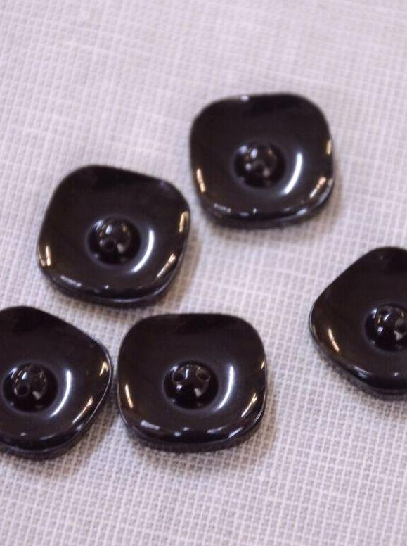 Black Square Button with Raised Centre - 15mm - The Eternal Maker - UK Fabric Shop