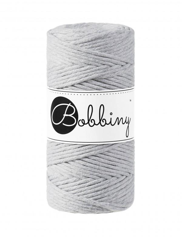 Bobbiny Yarn 3mm Cotton Macrame Cord - Light Grey 100m - Bobbiny