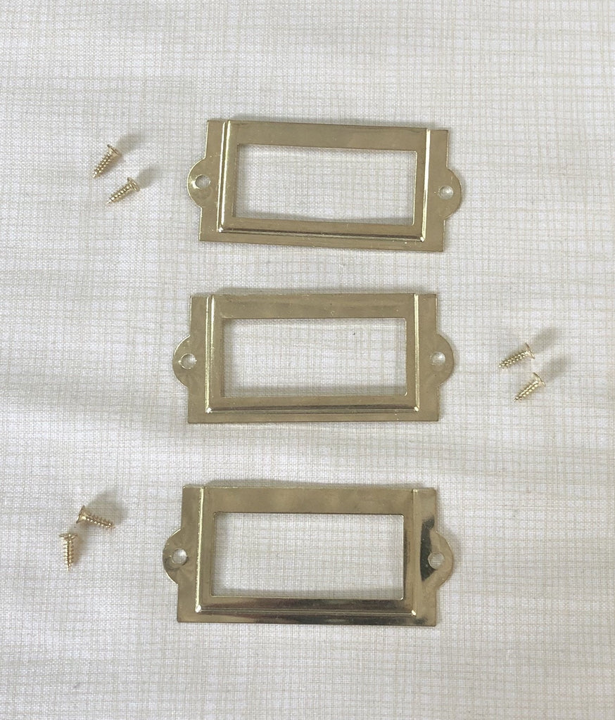 Book Plates - Gold - 45mm x 25mm with screws - The Eternal Maker - UK Fabric Shop