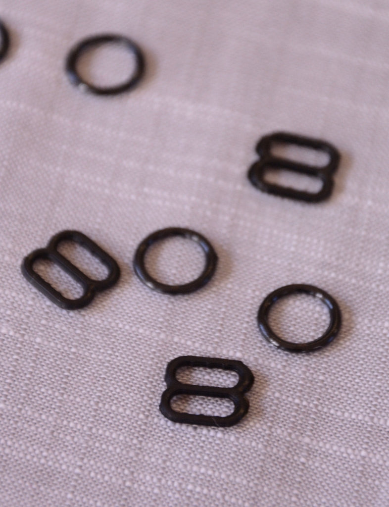 Bra Findings - Rings and Sliders - Black - 8mm - The Eternal Maker - UK Fabric Shop