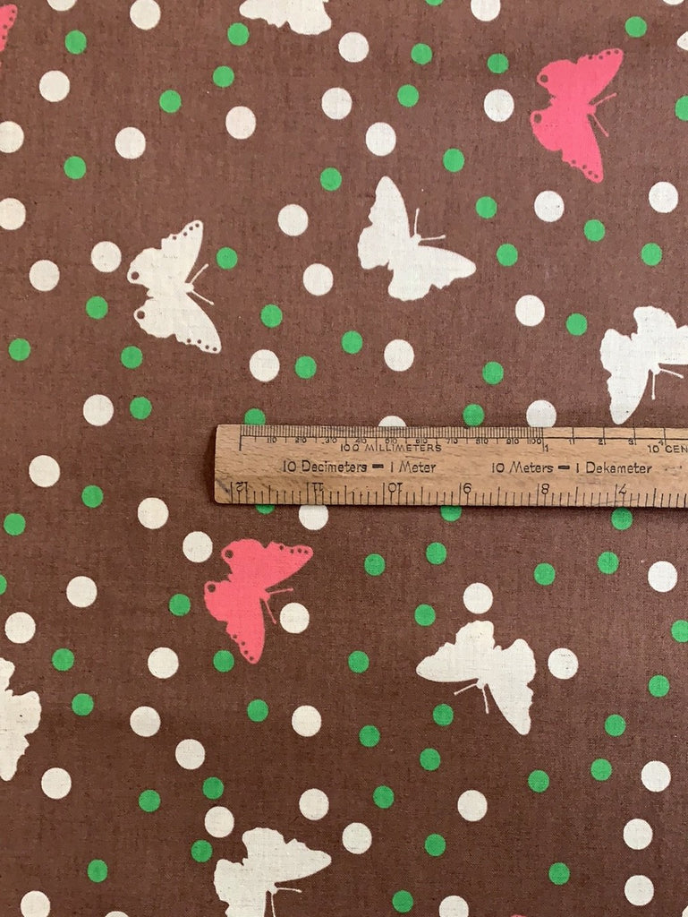 Brown Butterflies - Trefle - Lightweight Cotton Linen Blend - The Eternal Maker - UK Fabric Shop